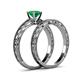 5 - Rachel Classic Emerald Solitaire Bridal Set Ring 