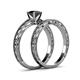 5 - Rachel Classic Black Diamond Solitaire Bridal Set Ring 