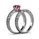 5 - Rachel Classic Ruby Solitaire Bridal Set Ring 