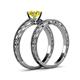 5 - Rachel Classic Yellow Diamond Solitaire Bridal Set Ring 