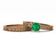 1 - Florian Classic Emerald Solitaire Bridal Set Ring 