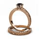 3 - Florian Classic Black Diamond Solitaire Bridal Set Ring 