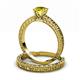 3 - Florian Classic Yellow Diamond Solitaire Bridal Set Ring 