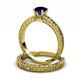 3 - Florian Classic Blue Sapphire Solitaire Bridal Set Ring 