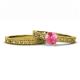1 - Florian Classic Pink Tourmaline Solitaire Bridal Set Ring 