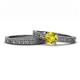 1 - Florian Classic Yellow Diamond Solitaire Bridal Set Ring 