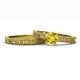 1 - Florian Classic Yellow Diamond Solitaire Bridal Set Ring 