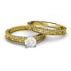 4 - Florian Classic White Sapphire Solitaire Bridal Set Ring 