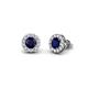 1 - Bernice Blue Sapphire and Diamond Stud Earrings 