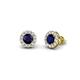 1 - Bernice Blue Sapphire and Diamond Stud Earrings 