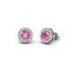 1 - Bernice Pink Sapphire and Diamond Stud Earrings 