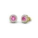 1 - Bernice Pink Sapphire and Diamond Stud Earrings 