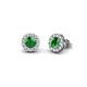 1 - Bernice Green Garnet and Diamond Stud Earrings 