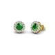 1 - Bernice Green Garnet and Diamond Stud Earrings 