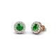 1 - Bernice Green Garnet and Diamond Stud Earrings 