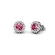 1 - Bernice Pink Tourmaline and Diamond Stud Earrings 