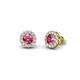 1 - Bernice Pink Tourmaline and Diamond Stud Earrings 