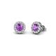 1 - Bernice Amethyst and Diamond Stud Earrings 