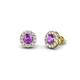 1 - Bernice Amethyst and Diamond Stud Earrings 