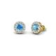 1 - Bernice Blue Topaz and Diamond Stud Earrings 