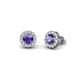 1 - Bernice Iolite and Diamond Stud Earrings 