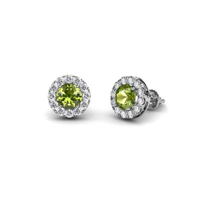 Bernice Peridot and Diamond Stud Earrings