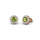 1 - Bernice Peridot and Diamond Stud Earrings 