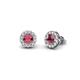 1 - Bernice Rhodolite Garnet and Diamond Stud Earrings 