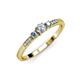 2 - Tresu Diamond and Aquamarine Three Stone Engagement Ring 