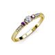 2 - Tresu Diamond and Amethyst Three Stone Engagement Ring 