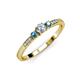 2 - Tresu Diamond and Blue Topaz Three Stone Engagement Ring 