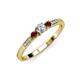 2 - Tresu Diamond and Red Garnet Three Stone Engagement Ring 