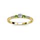 3 - Tresu Diamond and Green Garnet Three Stone Engagement Ring 