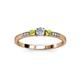 3 - Tresu Diamond and Peridot Three Stone Engagement Ring 