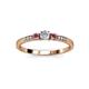 3 - Tresu Diamond and Rhodolite Garnet Three Stone Engagement Ring 