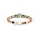 3 - Tresu Diamond and Green Garnet Three Stone Engagement Ring 