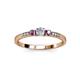 3 - Tresu Diamond and Amethyst Three Stone Engagement Ring 