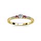 3 - Tresu Diamond and Rhodolite Garnet Three Stone Engagement Ring 
