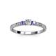 3 - Tresu Diamond and Tanzanite Three Stone Engagement Ring 