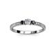 3 - Tresu Black and White Diamond Three Stone Engagement Ring 