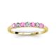 3 - Vivian 3.00 mm Pink Sapphire and Diamond 7 Stone Wedding Band 