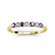 3 - Vivian 3.00 mm Iolite and Diamond 7 Stone Wedding Band 