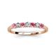 3 - Vivian 3.00 mm Rhodolite Garnet and Diamond 7 Stone Wedding Band 