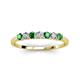 3 - Vivian 3.00 mm Emerald and Diamond 7 Stone Wedding Band 