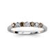 3 - Vivian 3.00 mm Smoky Quartz and Diamond 7 Stone Wedding Band 