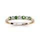 3 - Vivian 3.00 mm Green Garnet and Diamond 7 Stone Wedding Band 