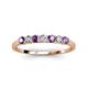 3 - Vivian 3.00 mm Amethyst and Diamond 7 Stone Wedding Band 