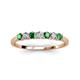 3 - Vivian 3.00 mm Emerald and Diamond 7 Stone Wedding Band 