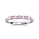 3 - Vivian 3.00 mm Pink Tourmaline and Diamond 7 Stone Wedding Band 