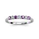 3 - Vivian 3.00 mm Amethyst and Diamond 7 Stone Wedding Band 